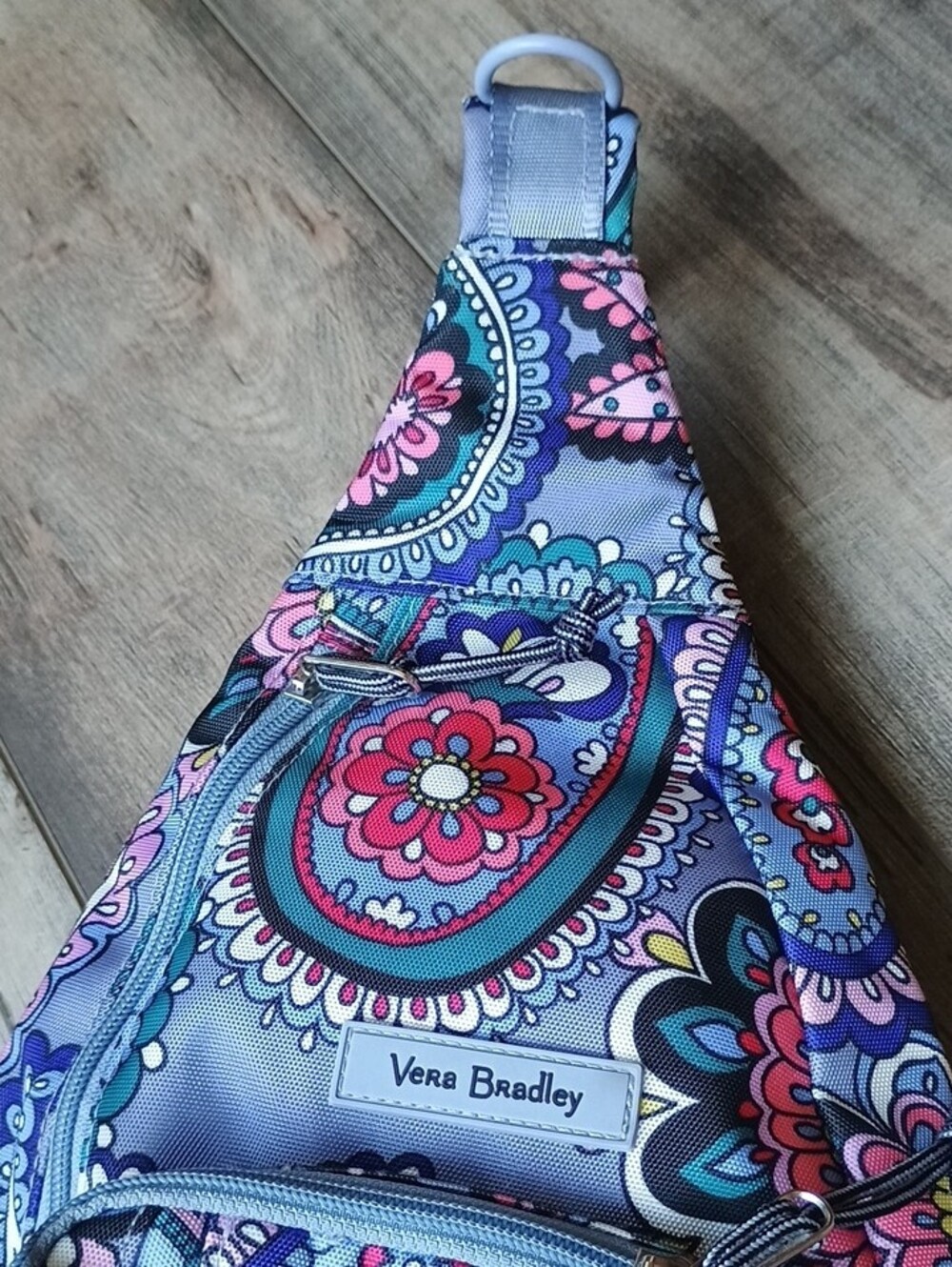Vera Bradley Purple Teal Paisley Crossbody Sling Bag - Picture 8 of 11
